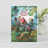 Enchanted Woodland Fairy Forest Party Invitation Kaart (Staand voorkant)