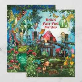 Enchanted Woodland Fairy Forest Party Invitation Kaart