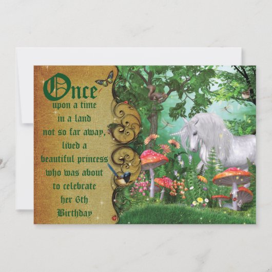 Enchanted Woodland Fairy Forest Party Invitation Kaart (Voorkant)