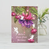 Enchanted Woodland Fairy Forest Party Invitation Kaart (Staand voorkant)