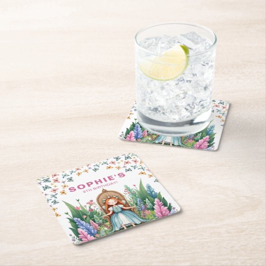 Enchanted Woodland Fairy Princess Verjaardag Kartonnen Onderzetters (Insitu)