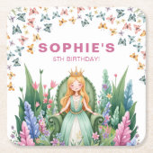 Enchanted Woodland Fairy Princess Verjaardag Kartonnen Onderzetters (Voorkant)