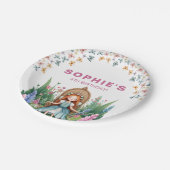 Enchanted Woodland Fairy Princess Verjaardag Papieren Bordje (Gekanteld)