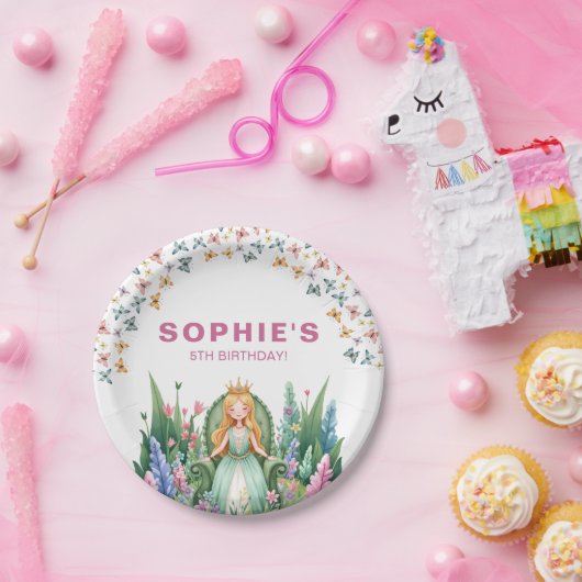 Enchanted Woodland Fairy Princess Verjaardag Papieren Bordje (Feest)
