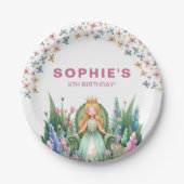 Enchanted Woodland Fairy Princess Verjaardag Papieren Bordje (Voorkant)