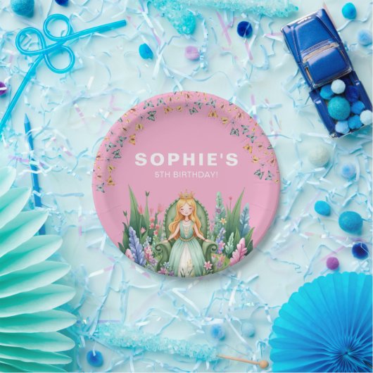 Enchanted Woodland Fairy Princess Verjaardag Papieren Bordje (Feest)