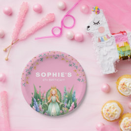 Enchanted Woodland Fairy Princess Verjaardag Papieren Bordje