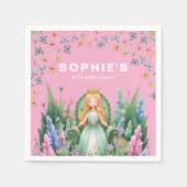 Enchanted Woodland Fairy Princess Verjaardag Servet (Voorkant)
