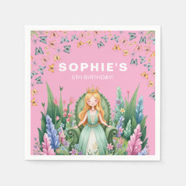 Enchanted Woodland Fairy Princess Verjaardag Servet