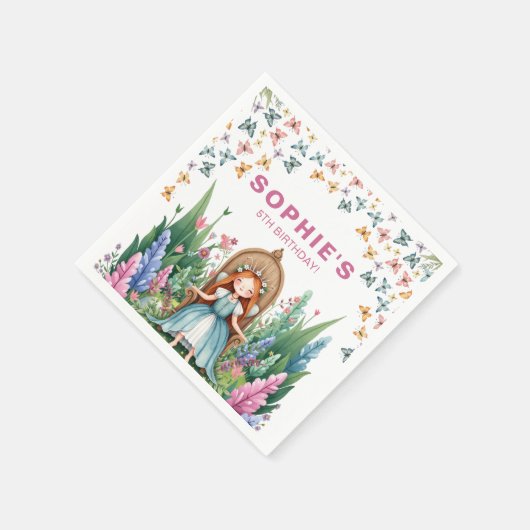Enchanted Woodland Fairy Princess Verjaardag Servet (Hoek)