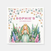 Enchanted Woodland Fairy Princess Verjaardag Servet (Voorkant)