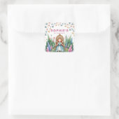 Enchanted Woodland Fairy Princess Verjaardag Vierkante Sticker (Tas)