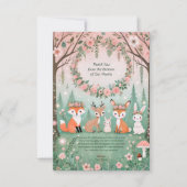 Enchanted Woodland Forest Creatures Baby shower Bedankkaart (Voorkant)