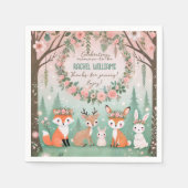 Enchanted Woodland Forest Creatures Baby shower Servet (Voorkant)