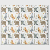 Enchanted Woodland Forest Dieren Baby shower Gift Cadeaupapier (Vlak)