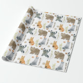 Enchanted Woodland Forest Dieren Baby shower Gift Cadeaupapier (Uitgerold)