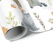 Enchanted Woodland Forest Dieren Baby shower Gift Cadeaupapier (Rol Hoek)