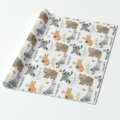 Enchanted Woodland Forest Dieren Baby shower Gift Cadeaupapier (Uitgerold)