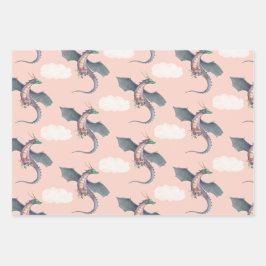 Enchanted Woodland Forest Dragon Birthday Inpakpapier Vel