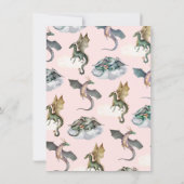 Enchanted Woodland Forest Dragon Birthday Invitati Kaart (Achterkant)