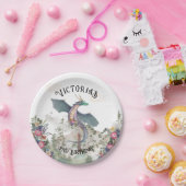 Enchanted Woodland Forest Dragon Birthday Papieren Bordje (Feest)