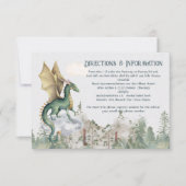 Enchanted Woodland Forest Dragon - Info-kaart RSVP Kaartje (Voorkant)