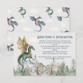 Enchanted Woodland Forest Dragon - Info-kaart RSVP Kaartje (Voorkant / Achterkant)