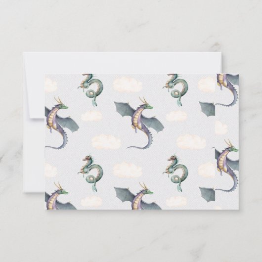 Enchanted Woodland Forest Dragon RSVP-kaarten RSVP Kaartje (Achterkant)