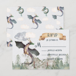 Enchanted Woodland Forest Dragon RSVP-kaarten RSVP Kaartje