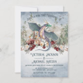 Enchanted Woodland Forest Dragon Wedding Kaart (Voorkant)