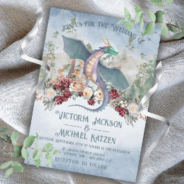 Enchanted Woodland Forest Dragon Wedding Kaart
