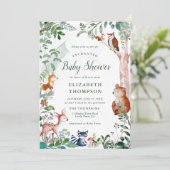 Enchanted Woodland Forest Neutraal Schattige Baby  Kaart (Staand voorkant)