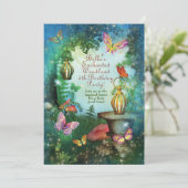 Enchanted Woodland Forest Party Invitation Kaart (Staand voorkant)