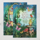Enchanted Woodland Forest Party Invitation Kaart (Voorkant / Achterkant)