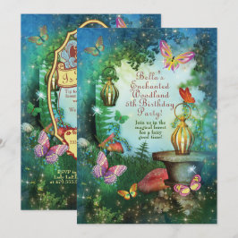 Enchanted Woodland Forest Party Invitation Kaart