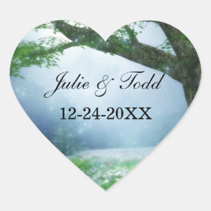 Enchanted Woodland Forest Wedding Hart Sticker