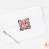 Enchanted Woodland Fox D13 Vierkante Sticker (Envelop)