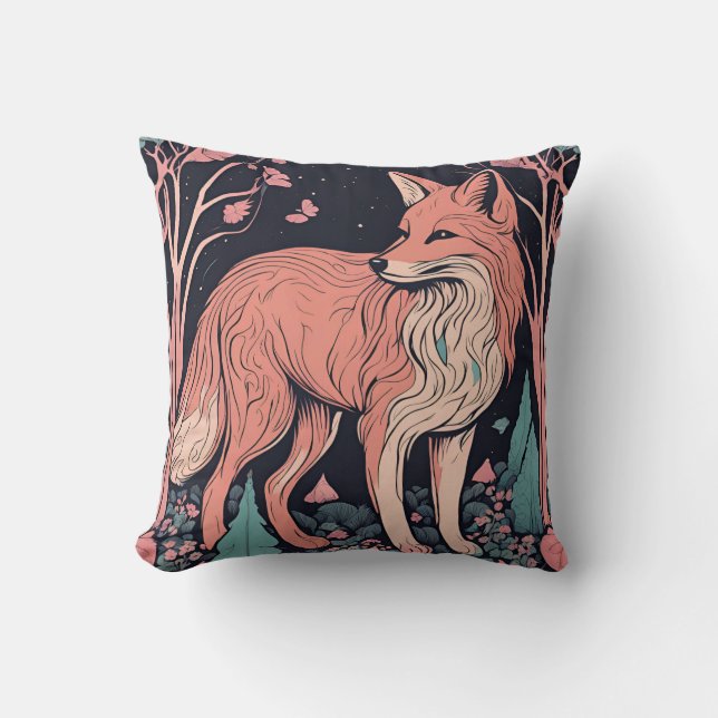 Enchanted Woodland Fox D4 Kussen (Voorkant)