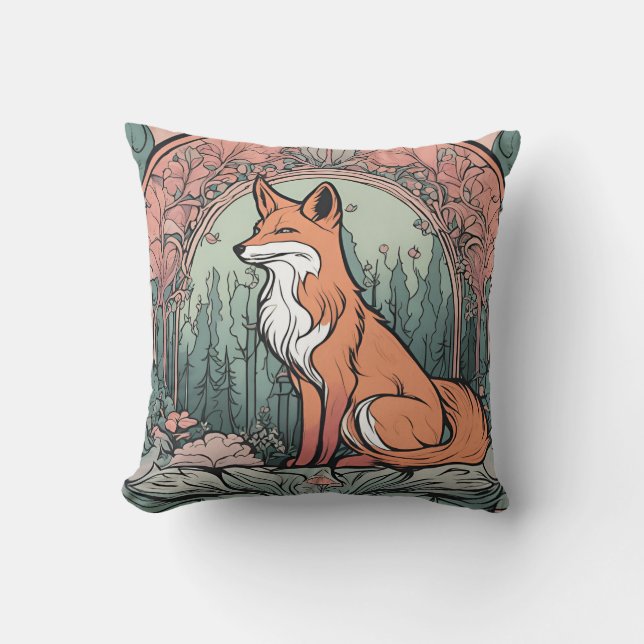Enchanted Woodland Fox D6 Kussen (Voorkant)