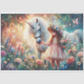 Enchanted Woodland Garden Unicorn Decoupage Tissuepapier (Voorkant)