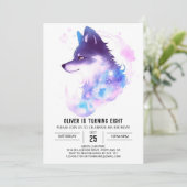 Enchanted Woodland Howling Wolf Verjaardag Kaart (Staand voorkant)