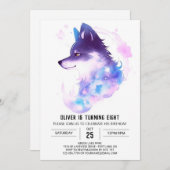 Enchanted Woodland Howling Wolf Verjaardag Kaart (Voorkant / Achterkant)