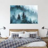 Enchanted Woodland in Blue Canvas Afdruk (Insitu (Slaapkamer))