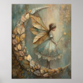 Enchanted Woodland Leaf Fairy Fantasy Art Poster (Voorkant)