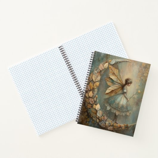 Enchanted Woodland Leaf Fairy Fantasy Personalized Notitieboek (Binnen)