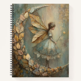 Enchanted Woodland Leaf Fairy Fantasy Personalized Notitieboek