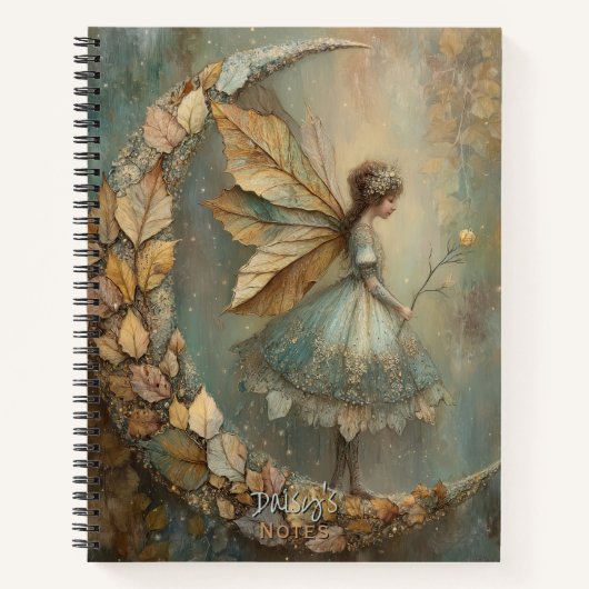 Enchanted Woodland Leaf Fairy Fantasy Personalized Notitieboek (Voorkant)