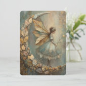 Enchanted Woodland Leaf Fairy Watercolor Fantasy Kaart (Staand voorkant)