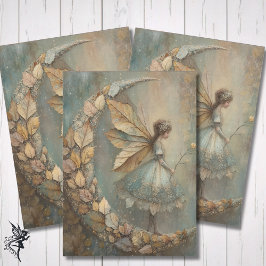 Enchanted Woodland Leaf Fairy Watercolor Fantasy Tissuepapier