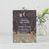 Enchanted Woodland Moonlight Baby shower Kaart (Staand voorkant)